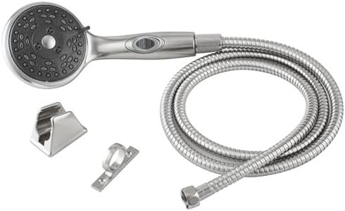 Dura Faucet Premium RV Handheld Shower Wand and Hose Kit, Eco-Friendly On/Off Switch (Brushed Satin Nickel)