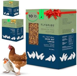 FLYGRUBS Superior to Dried Mealworms for Chickens (10 lb) - 85X More Calcium Than Meal Worms - Non-GMO Poultry Feed & Molting Supplement - Black Solider Fly Larvae Treats for Hens Ducks Wild Birds