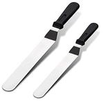 2 Pcs Palette Knife Baking, Pallet Knife for Cake Decorating, Stainless Steel Angled Spatula, 2 Size Offset Spatula for Cake Decorating Smoothing Icing and Cooking Frosting Pastries