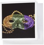 3dRose Mardi Gras - Greeting Cards, 6 x 6 inches, set of 12 (gc_7253_2)