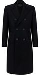 The Platinum Tailor Mens Black Overcoat Wool & Cashmere Double Breasted Long Coat Winter Jacket (as8, numeric, numeric_48, regular, regular)