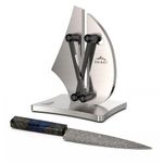Grihot VN3 Professional Knife Sharpener | 3-Action Streamlined Sailboat Design for Effortless Knife Sharpening - The Ultimate Tool for Precision 11 to 21 Degree Angles(Upgraded Stainless Steel)