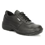 STONIX™ Men's Black Leather Safety Shoes: Steel Toe Stylish Protection (10 Black)