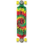 YOCAHER Professional Speed Drop Down Stained Complete Longboard, Tiedye Rasta