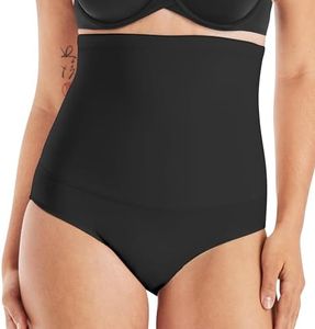 Flexees Maidenform Women's Shapewear Hi-Waist Brief Firm Control, Black, XX-Large