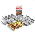 Uno Casa Taco Holders set of 6 - Metal Taco Holder for Taco Shells, Durable Taco Stand for Taco Tuesday or as a Taco Shell Form - U-Shaped Taco Rack and Recipe Book