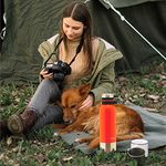 Dubblin Crown Premium Stainless Steel Double Wall Vacuum Insulated BPA Free Water Bottle, Sports Thermos Flask Keeps Hot 12 Hours, Cold 24 Hours (Orange,1000 ML)