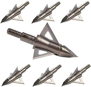 Bowhunting 100 Grain, 3 Blade Broadhead Steel Tips for Archery Crossbow Bolts Arrows, 1" Cutting Diameter, 12 Pack