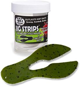 Fat Cow Fishing Jig Strips 3" Craw Trailer - 40X Stronger Than Soft Baits, Green Watermelon