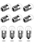 LumiGo E10 Miniature Screw Bulbs, 2.5V 0.5A E10 Mini Screw Light Bulb Flashlight Small Electric Bead Light Bulb Warm White for DIY Experiment School Physics Experiment (10-Pack)