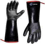 TANSYAN BBQ Gloves, 932℉Heat Resistant for Barbecue/Baking/Cooking/Pit with Waterproof,Oil Resistant so Easy to Clean(14 Inch)