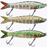 CharmYee Bass Fishing Lures with Hot Stamping Foil Designed Highly Realistic 8 Multi Jointed Swimbaits for Freshwater Saltwater Bass Trout Fishing Bait