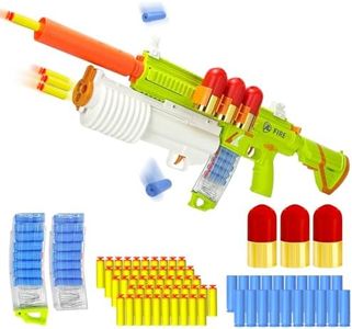 UNIKONIO Foam Dart Launcher Toy for Teens 14+, Auto/Manual Modes Ejecting Action, Include 50 EVA Foam Darts, 2 Containers, 20 Reusable Dart Holders, 3-Dart Burst Launcher, Gift for Birthday (Green)​