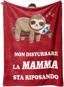 Tulolvae Regalo Compleanno Mamma, Flanella Bradipo Coperta Idee Compleanno Regali per Mamma Donna a San Valentino Natale Festa Della Mamma da Figlio e Figlia, 50 * 60 in