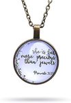 Epiphaneia Christian Gifts for Women Proverbs 31:10 Pendant Necklace. Christians Jewelry for Women Religious Bible Necklaces For Woman of Faith. Gift - Mom on Mother's Day, Christmas, Birthday