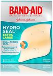 Band-Aid Brand Hydro Seal Extra Large Adhesive Bandages for Wound Care & Blisters, All Purpose Waterproof Blister Pad & Hydrocolloid Gel Bandages, Sterile & Long-Lasting, 3 ct, Tan