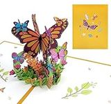 Agoer Greeting Card Pop Up Card, Butterfly 3D Greeting Card for Girlfriend, Wife, Mum, Grandma, Teacher's Day, Mother’s Day, Anniversary, Thanksgiving Day, Thinking of You (5.9x7.9”)