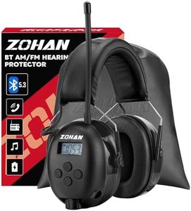 ZOHAN 033 Bluetooth AM/FM Radio Headphones with 2000mAh Rechargeable Battery, 25dB NRR Noise Reduction Safety Earmuffs