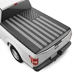 MotorBox Soft Roll-Up Truck Tonneau Cover for Ford F-150 2015-2023 5.5 ft Bed, All-Weather Retractable Truck Bed Cover with Black Flag Graphic, Model Years 2015 2016 2017 2018 2019 2020 2121 2022 2023
