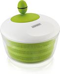 Leifheit Salad Spinner Large, Healthy Eating Lettuce Spinner, Clear Serving Bowl, Colander Basket, Green and White, Dia 18.5 cm