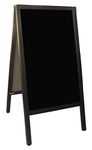 TEKTRUM Large Sturdy Advertising Double-Side Sidewalk A-Frame Dark Wood Sandwich Sign Board 20"x40", Free Standing, Easy Erase Writing Surface, for Shops Pubs Restaurants - Liquid Chalk Use