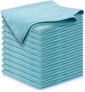 USANOOKS Microfiber Cleaning Cloth - Turq - 12Pcs (12.5x12.5 inch) High Performance - 1200 Washes, Ultra Absorbent Car Towel Traps Grime & Liquid for Streak-Free Mirror Shine - car Washing Cloth