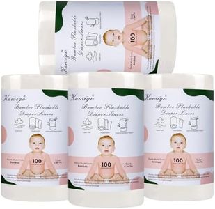 Kawigo Diaper Liner Rayon Made From Bamboo Diaper Liners Soft for Baby Cloth Diaper Inserts11.8x7.1 Inch 4 Rolls 400 Sheets Fragance Free and Chlorine Free Disposable