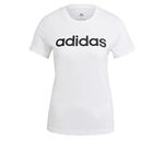 adidas Women's Essentials Slim Short Sleeve T-Shirt, White/Black, M