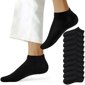 NUOZA Chaussettes Sport Homme 39 42 Chaussette Coton Socquettes Femme Courtes Sockettes Douces Respirantes (Lot de 10) Noir,39-42