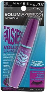 Maybelline Volum' Express The Falsies Washable Fiber Mascara, Volumizing and Separating Make Up Formula, Very Black, 1 Count