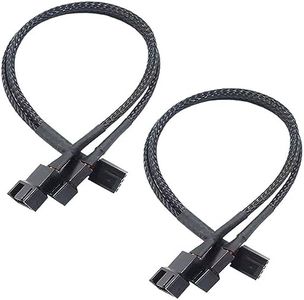 tunghey 2Pack 1 to 2 Way PC Fan Splitter Cable, 4pin PWM Fan Splitter, Sleeved Braided Adapter Computer PC Fan Extension Cable Converter for Computer, 4 pin Fan Splitter 27CM (1to2)
