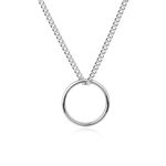 GAVU Tungsten Steel Ring Shape Pendant Necklace 60cm