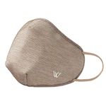 WONDERLAB 3D Wonder-C Copper Fabric 3 Layer Face Mask, 99.9% Antibacterial, Washable and Re-Usable (150 times), Protects from UV rays, Odours, Dust and Pollution (Small, Beige)