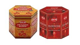 Backflow Incense Cones (Dragon Blood & Frankincense) Total 80 Cones - HEM Incense from India