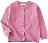 TOPTIE Baby Girl Toddler Cotton Uniform Cardigan Sweater-Pink-4T