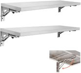 SWOTCATER Stainless Steel Folding Concession Shelf 2 Pack 12" x 48", Drop Down Folding Wall Shelves, Heavy Duty Foldable Wall Mount Shelving for Concession Windows, Food Truck