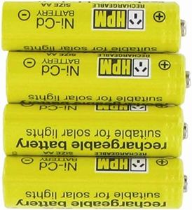 HPM Solar AA Ni-Cd Rachargeable Batteries - Pack of 4