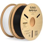 ELEGOO Rapid PLA Plus Filament 1.75mm Black & White 2KG, PLA+ 3D Printer Filament Up to 600 mm/s High Speed Printing, Dimensional Accuracy +/- 0.02 mm, 2pcs 1kg Cardboard Spool(2.2lbs)