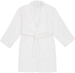 Skylinewears Boys Girls Bathrobes Shawl Collar Spa Robes Kids Terry Cotton Robe White 8