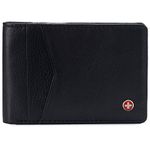 alpine swiss Delaney Men’s Slimfold RFID Protected Wallet Nappa Leather Comes in a Gift Box Black