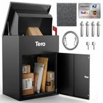 Tera Package Delivery Boxes for Outside: No Assembly Needed 58cm H Anti-Theft Parcel Drop Box Outdoor with Lock Galvanized Steel Waterproof Package Delivery Box for Home Office Yard Porch Curbside