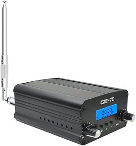 1000 Meters FM Transmitter,7W Long Range Stereo Radio Broadcast Transmitter for Drive-in Church Light Show Supermarket School Car Theater,Conference, Factory Personal Radio