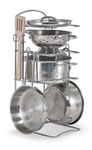 Melissa & Doug Stainless Steel Pots and Pans Pretend Play Kitchen Set for Kids (8 pcs) | Kids Kitchen Accessories Set, Toy Pots And Pans For Kids Kitchen, Cooking Toys For Kids Ages 3+