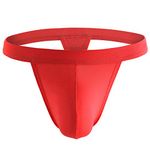 Arjen Kroos Men's Sexy Mesh Thong Underwear Low Rise Breathable G-String Bulge Pouch Underpants Lingerie,RED-CK2101,Medium