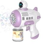 BLiSS HUES Automatic Bubble Machine for Kids, Bubble Gun with Light, Soap Blower for Kids, Indoor & Outdoor Toys occasions (Space Purple)