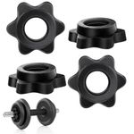 Gments 4Pcs Spinlock Collars for 1" Standard Barbells Bars Anti-Slip Barbell Clips Dumbbells Hex Nut Screw Spin-Lock Collars Clamps for Fitness Weightlifting Dumbbell Training Sports, 1 inch Black