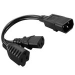 Splitter Power Cord IEC 320 C14 to C13+NEMA 5-15R Power Cord Y Splitter Extension Power Cable for Computer Plasma TV Printer Monitor AC Adapter