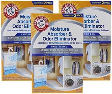 Arm & Hammer Moisture Absorber & Odor Eliminator 16oz Hanging Bag, 3 Pack (6 Bags Total) – Eliminates Musty Odors & Freshens Air for Closets, Laundry Rooms, Mud Rooms