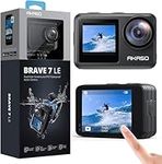 AKASO Brave 7 LE Dual Display 4K 30FPS 20MP WiFi Action Camera with Touch Screen Vlog Camera EIS 2.0 Remote Control 131 Feet Underwater Camera with 2X 1350mAh Batteries