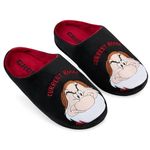 Disney Men's Slippers - Baby Yoda Indoor House Shoes Size 6-12 Non Slip Sole - Gifts for Him (Black Grumpy, 7 UK)